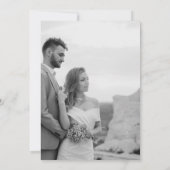 Invitation Élégant Mariage photo noir blanc simple (Dos)