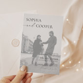 Invitation Élégant Mariage photo noir et blanc