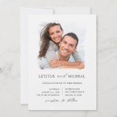 Invitation Élégant Mariage photo noir et blanc (Devant)