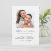 Invitation Élégant Mariage photo noir et blanc (Debout devant)