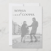 Invitation Élégant Mariage photo noir et blanc (Devant)