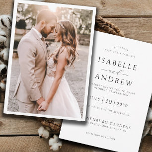 Invitation Élégant Mariage photo rustique