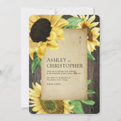 Invitation Élégant Mariage photo rustique en bois de tourneso (Devant)