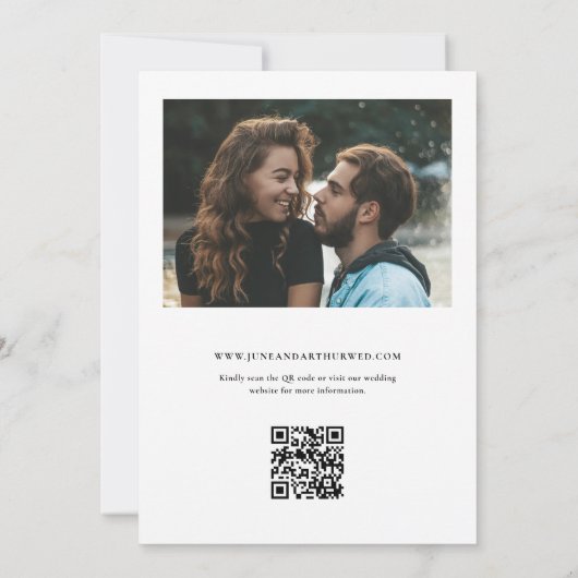 Invitation Élégant mariage photo simple Enregistrer la date (Dos)