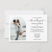 Invitation élégant mariage photo simple script (Devant)