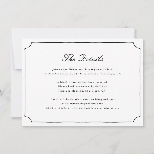 Invitation Élégant Mariage photo tout-en-un noir et blanc Bow (Dos)