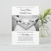 Invitation Élégant Mariage photo traditionnel noir et blanc (Debout devant)