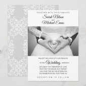 Invitation Élégant Mariage photo traditionnel noir et blanc (Devant / Derrière)