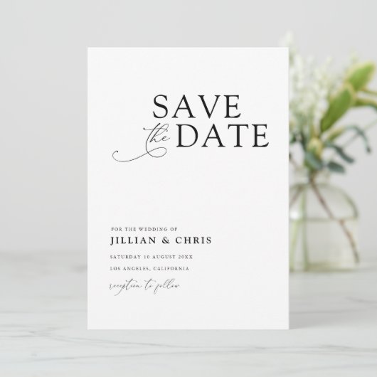 Invitation Élégant mariage photo unique (Debout devant)