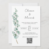 Invitation Élégant mariage polices de caractères Classics Euc (Dos)