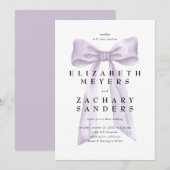 Invitation Élégant Mariage pourpre (Devant / Derrière)