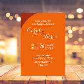 Invitation élégant mariage rétro orange