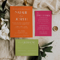Élégant Mariage Rétro Orange Audacieux