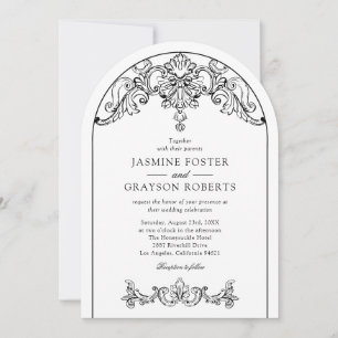 Invitation Élégant Mariage Rococo Vintage