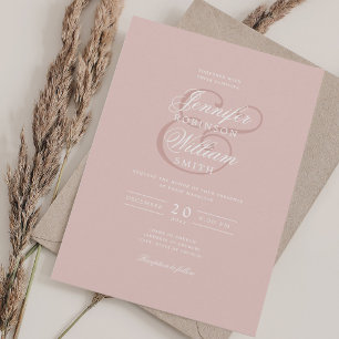 Invitation Élégant Mariage romantique classique Dusty rose