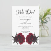 Invitation Élégant Mariage romantique Rose rouge (Debout devant)