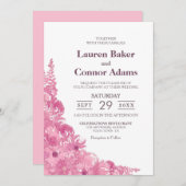 Invitation Élégant Mariage rose (Devant / Derrière)