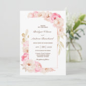 Invitation Élégant Mariage rose (Debout devant)
