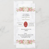 Invitation Élégant Mariage Rose (Devant / Derrière)