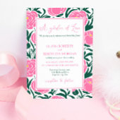 Invitation Élégant Mariage rose de pivoine