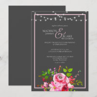 Élégant Mariage rose et gris charbon de bois