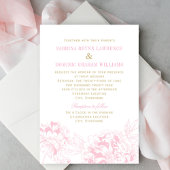 Invitation Élégant Mariage rose et or Floral Peony