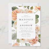 Invitation Élégant Mariage Rose Peach (Devant)