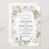 Invitation Élégant Mariage rose Peony (Devant / Derrière)