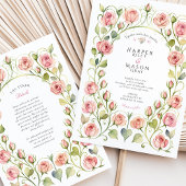 Invitation Élégant Mariage rose rose Art Nouveau