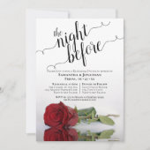 Invitation Élégant Mariage Rose Rouge Répétition & Dîner (Devant)