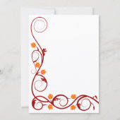 Invitation Élégant Mariage rouge et orange (Dos)