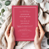 Invitation Élégant Mariage rouge magenta formel