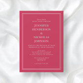 Invitation Élégant Mariage rouge magenta formel