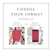 Invitation Élégant Mariage rouge magenta formel