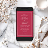 Invitation Élégant Mariage rouge magenta formel