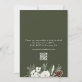 Invitation Elégant Mariage RSVP Code QR de pin d'hiver (Dos)