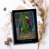 Invitation Elégant Mariage rustique à cadre blanc chic de mar