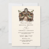 Invitation Élégant Mariage Rustique Aquarelle Code QR Campagn (Devant)