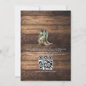 Invitation Élégant Mariage Rustique Aquarelle Code QR Campagn (Dos)