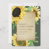 Invitation Élégant Mariage rustique de tournesol vert (Devant)