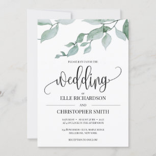 Invitation Élégant mariage rustique d'eucalyptus boho