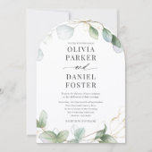 Invitation Élégant Mariage Rustique Eucalyptus Code QR Photo (Devant)