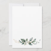 Invitation Élégant Mariage Rustique Feuilles d'Eucalyptus Ver (Dos)