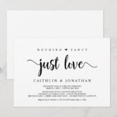 Invitation Élégant Mariage Rustique Moderne, Rien de Fantaisi (Devant / Derrière)