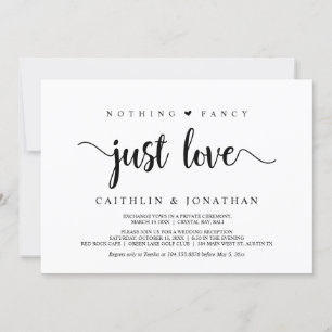 Invitation Élégant Mariage Rustique Moderne, Rien de Fantaisi