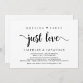 Invitation Élégant Mariage Rustique, Rien de Fantaisiste Just (Devant / Derrière)