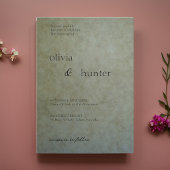 Invitation Élégant Mariage Sage Gold