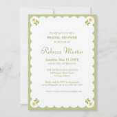 Invitation Élégant Mariage Sage Vert Daisy Simple Chic (Devant)