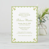 Invitation Élégant Mariage Sage Vert Daisy Simple Chic (Debout devant)