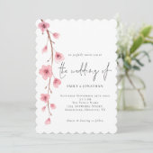 Invitation Élégant Mariage Sakura Cherry Blossom (Debout devant)